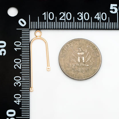 10pcs Gold/ Silver U-Shaped Charm Connectors, Real Gold/ Rhodium plated Brass, U-shaped Curved Bar Stick Pendants (GB-4179)