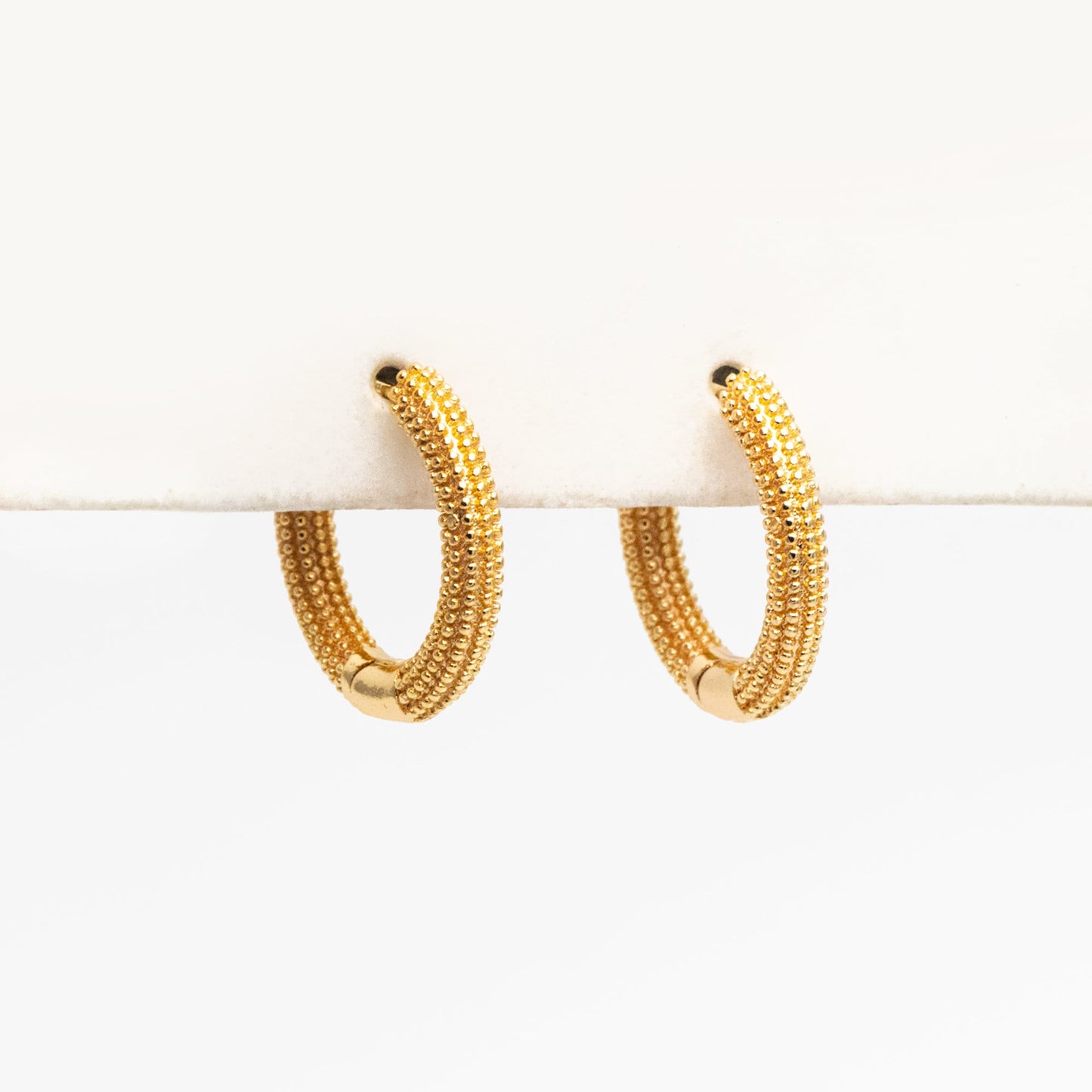 4pcs Gold Hoop Earrings 18mm, 18K Gold plated Brass, Round Circle Earring (GB-4186)