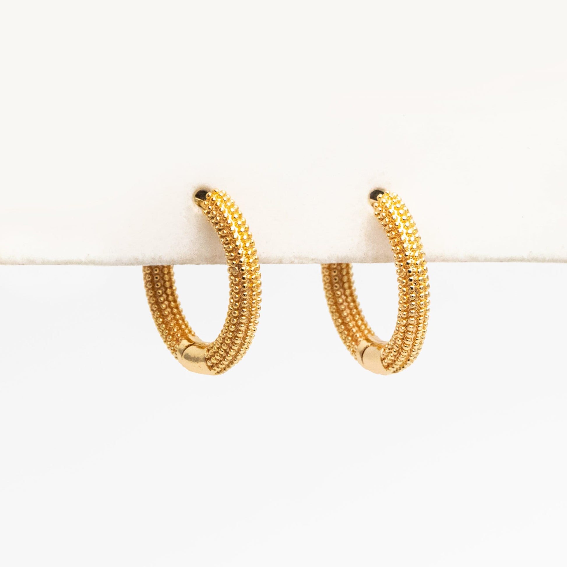 4pcs Gold Hoop Earrings 18mm, 18K Gold plated Brass, Round Circle Earring (GB-4186)
