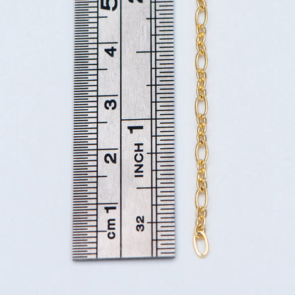 Gold/ rhodium/ Rose Gold plated Brass Oval Cable Chains 2.4mm, Figaro Chain Supplies Wholesale (#LK-285)/ 1 Meter=3.3 ft