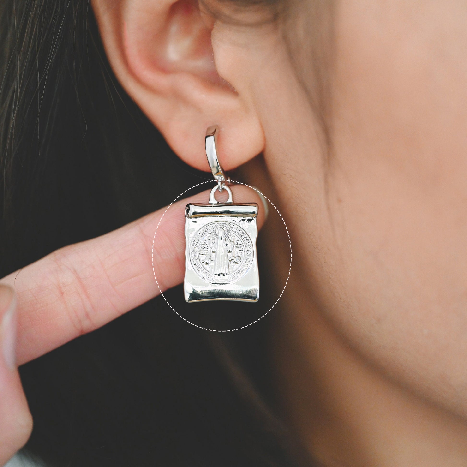 10pcs Gold/ Silver Tone San Benito Charm,16x25mm, Cross Medallion Pendant, Religious Jewelry Making Supply (GB-1528)