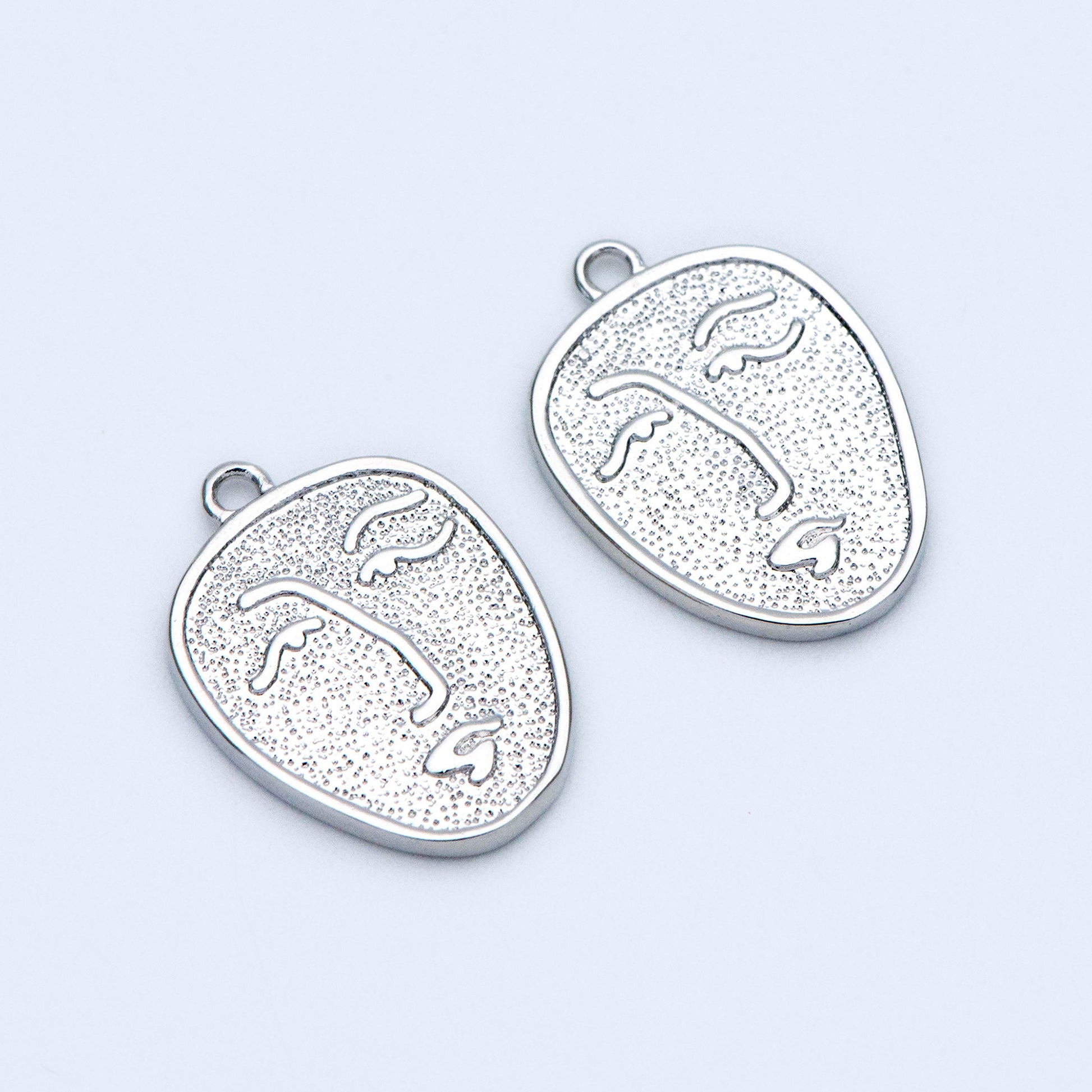 10pcs Gold/ Silver Tone Face Charm 19x13.5mm,18K Gold plated Brass, Jewelry Supply (GB-1532)