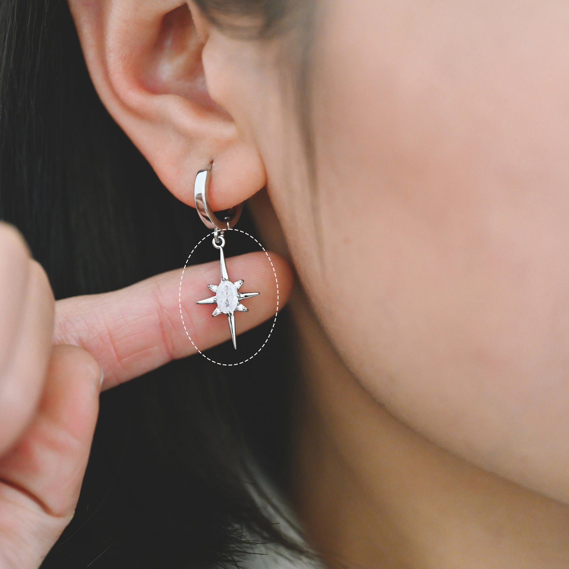 10pcs Gold/ Rhodium plated Brass Star Charms 21x12mm, White Gemstone Pave Star Pendants (GB-924-H)