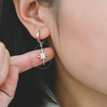 10pcs Gold/ Rhodium plated Brass Star Charms 21x12mm, White Gemstone Pave Star Pendants (GB-924-H)