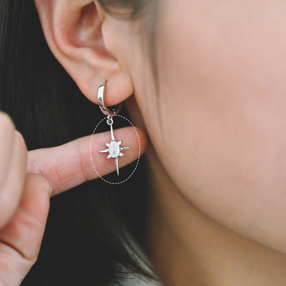 10pcs Gold/ Rhodium plated Brass Star Charms 21x12mm, White Gemstone Pave Star Pendants (GB-924-H)