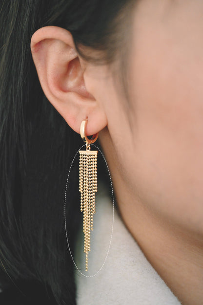 4pcs Gold/ Silver tone Chain Tassels 62mm Long, Ball Chain Tassels，Earring Tassels (GB-945-D)