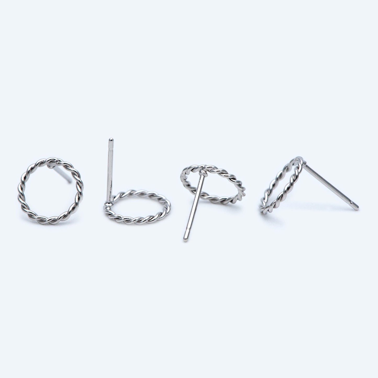 10pcs Gold/ Silver Circle Ear Posts 10mm, 18K Gold/ Rhodium plated Brass, Geometric Ring Stud Earrings (#GB-939)