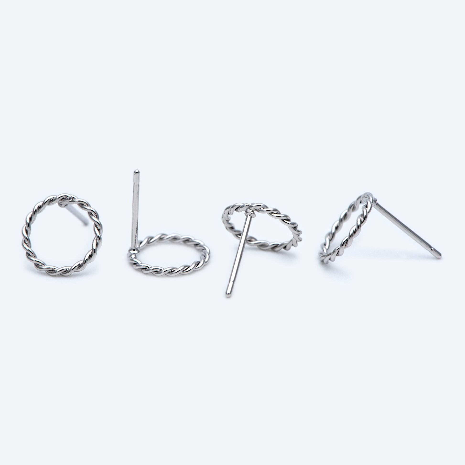 10pcs Gold/ Silver Circle Ear Posts 10mm, 18K Gold/ Rhodium plated Brass, Geometric Ring Stud Earrings (#GB-939)