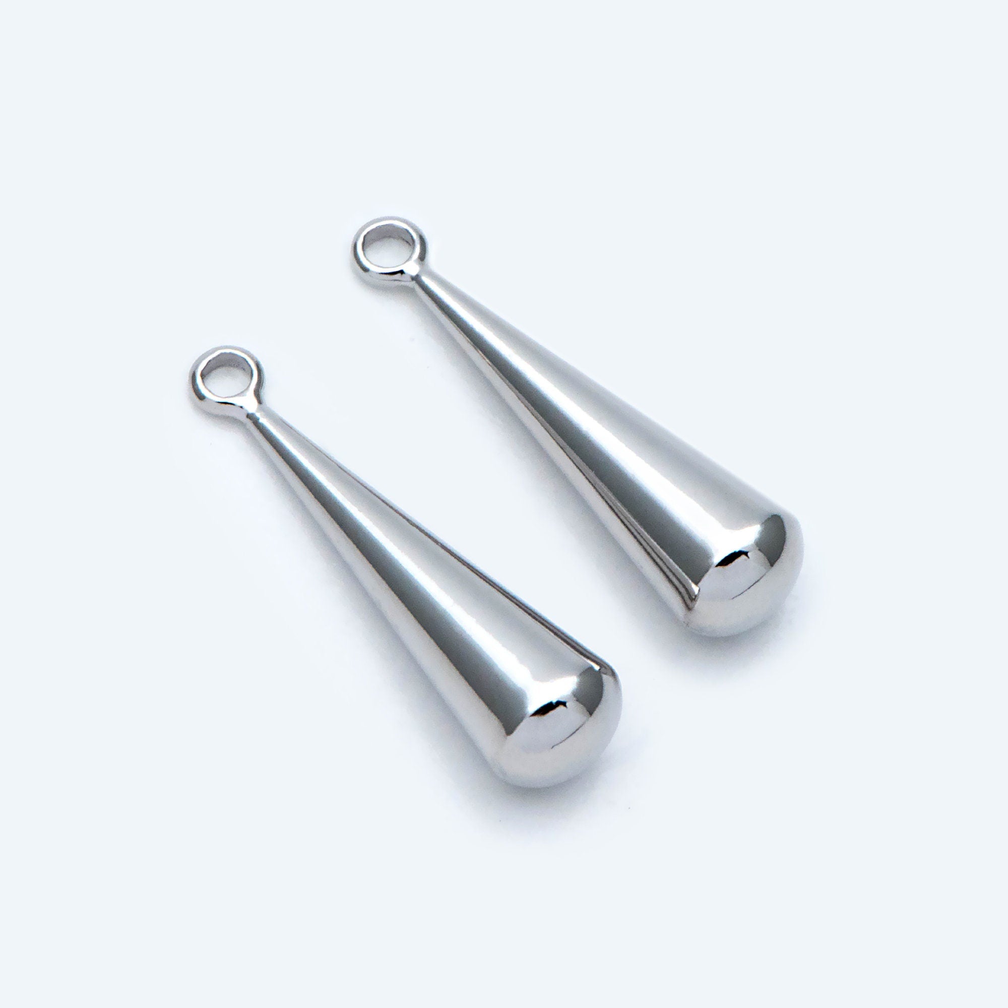 10pcs Gold/ Silver Teardrop Charm 23x6mm, Earring Drop charm, Water Drop charm (GB-1388)