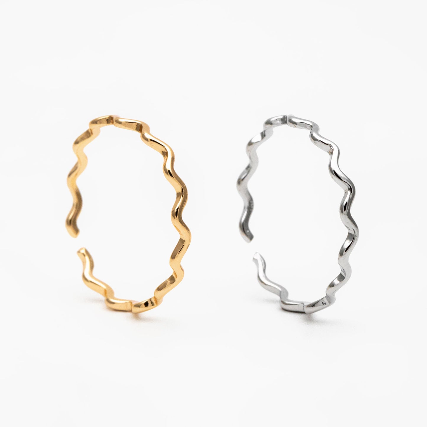 4pcs Gold/ Silver Wave Ring, Finger Ring, Everyday Ring, Modern Style Ring, Fashion Rings, Dainty Rings (#GB-4180)