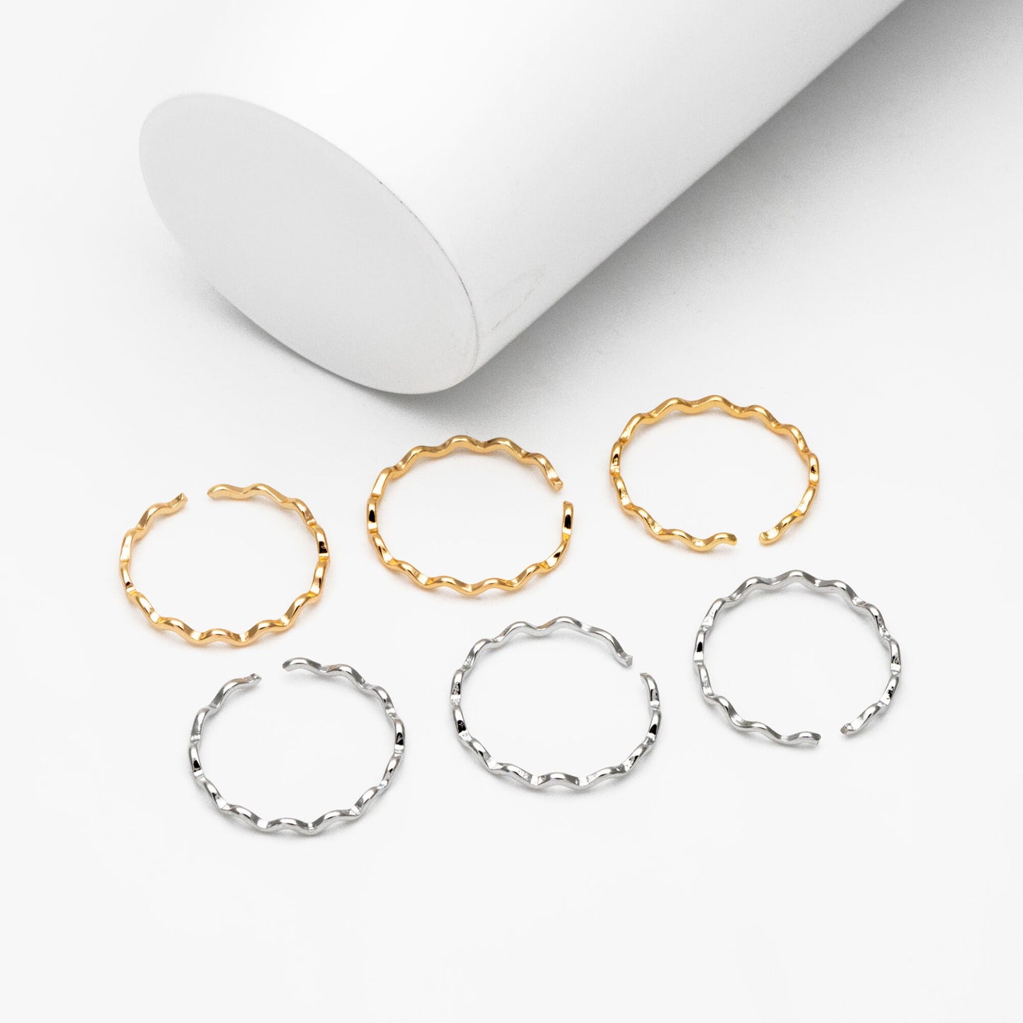 4pcs Gold/ Silver Wave Ring, Finger Ring, Everyday Ring, Modern Style Ring, Fashion Rings, Dainty Rings (#GB-4180)