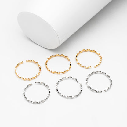 4pcs Gold/ Silver Wave Ring, Finger Ring, Everyday Ring, Modern Style Ring, Fashion Rings, Dainty Rings (#GB-4180)