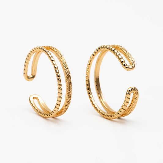 4pcs Double Band Gold/ Silver Ring, Adjustable Ring, Minimalist Ring, Stacking Ring, Wire Open Ring (#GB-4185)