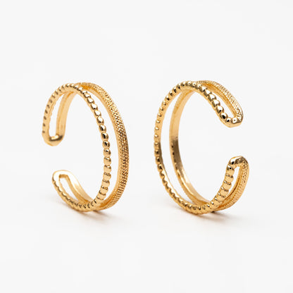 4pcs Double Band Gold/ Silver Ring, Adjustable Ring, Minimalist Ring, Stacking Ring, Wire Open Ring (#GB-4185)