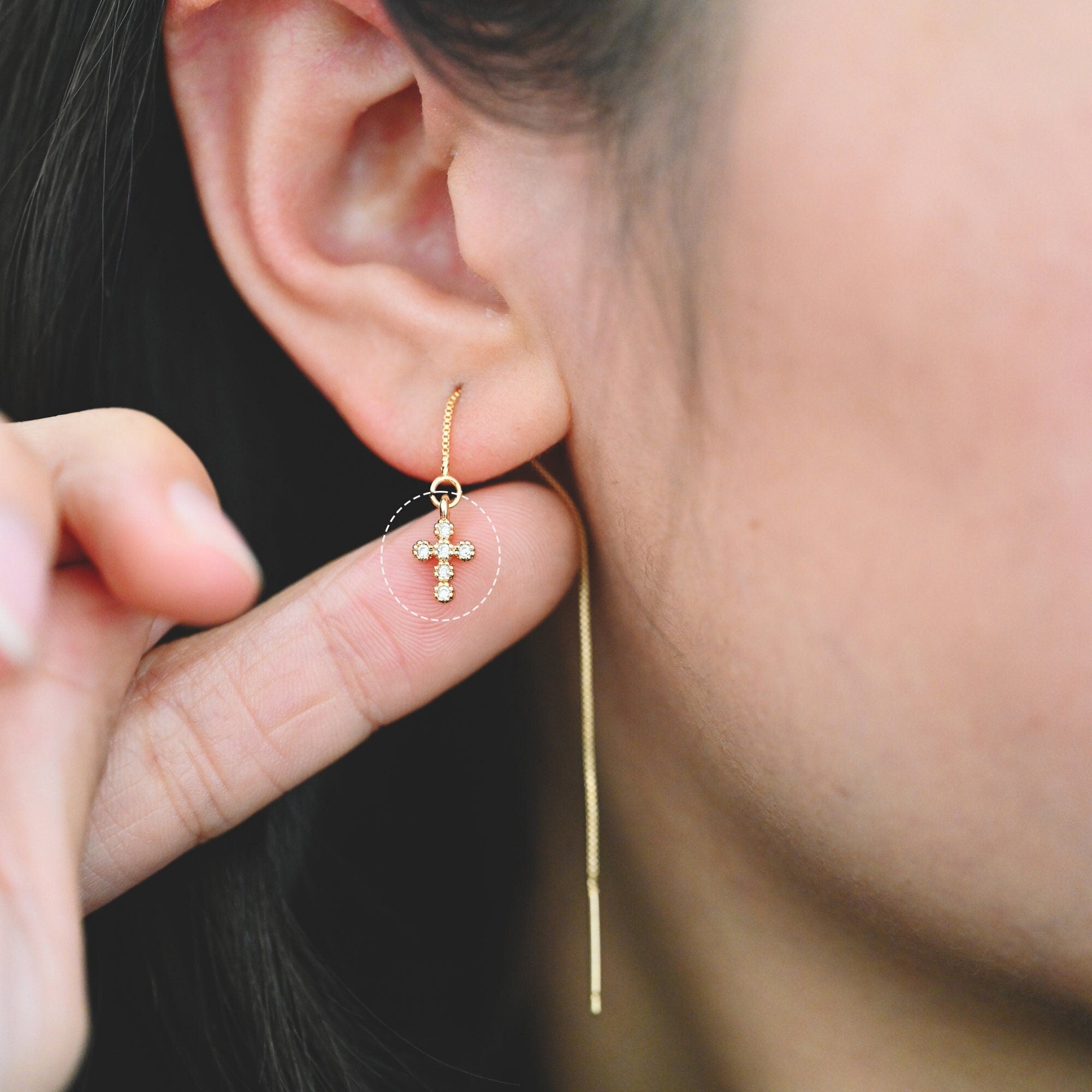 4pcs CZ Pave Cross Charm, Small Cross Charm, Cross Pendant, Cross Necklace Charm, Tiny Cross (GB-2731-C)