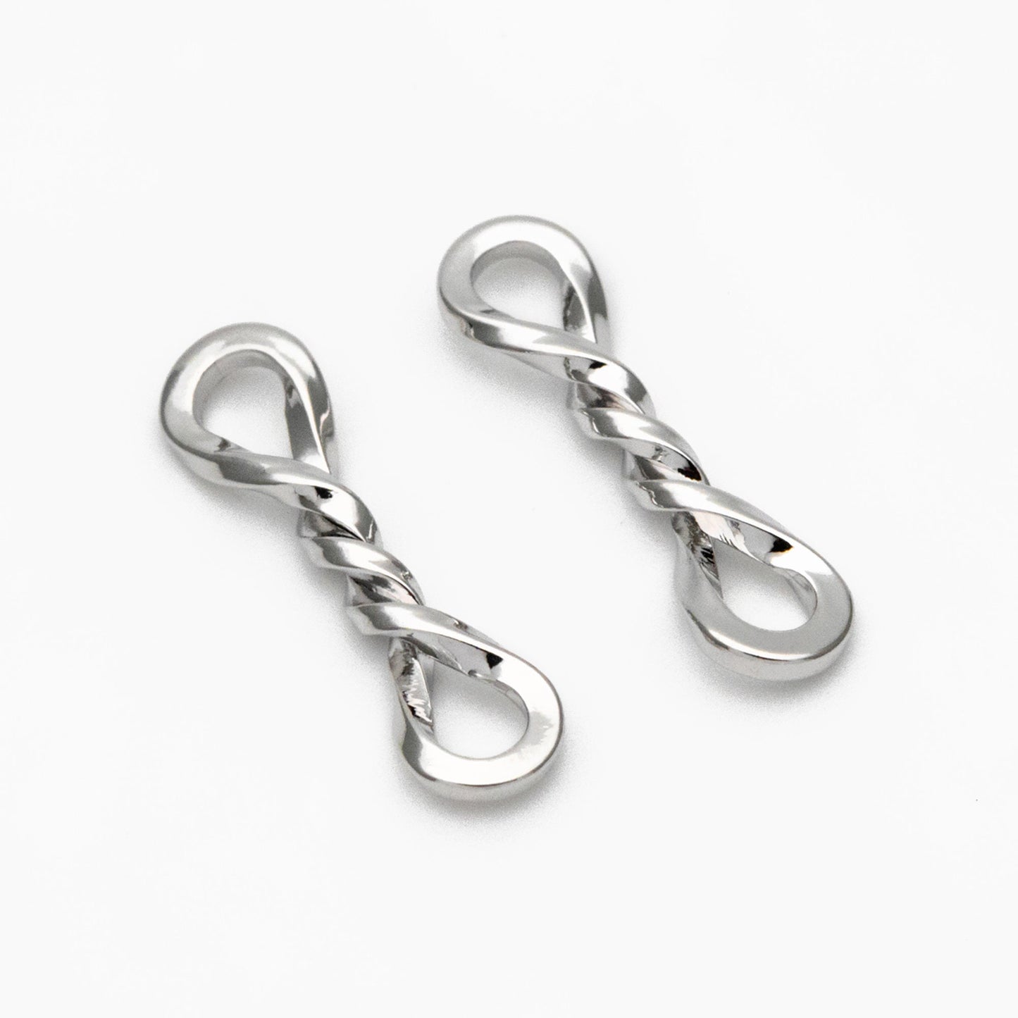 10pcs Gold/ Silver Knot Connectors 17x5mm, 18K Gold/ Rhodium plated Brass (GB-2168)