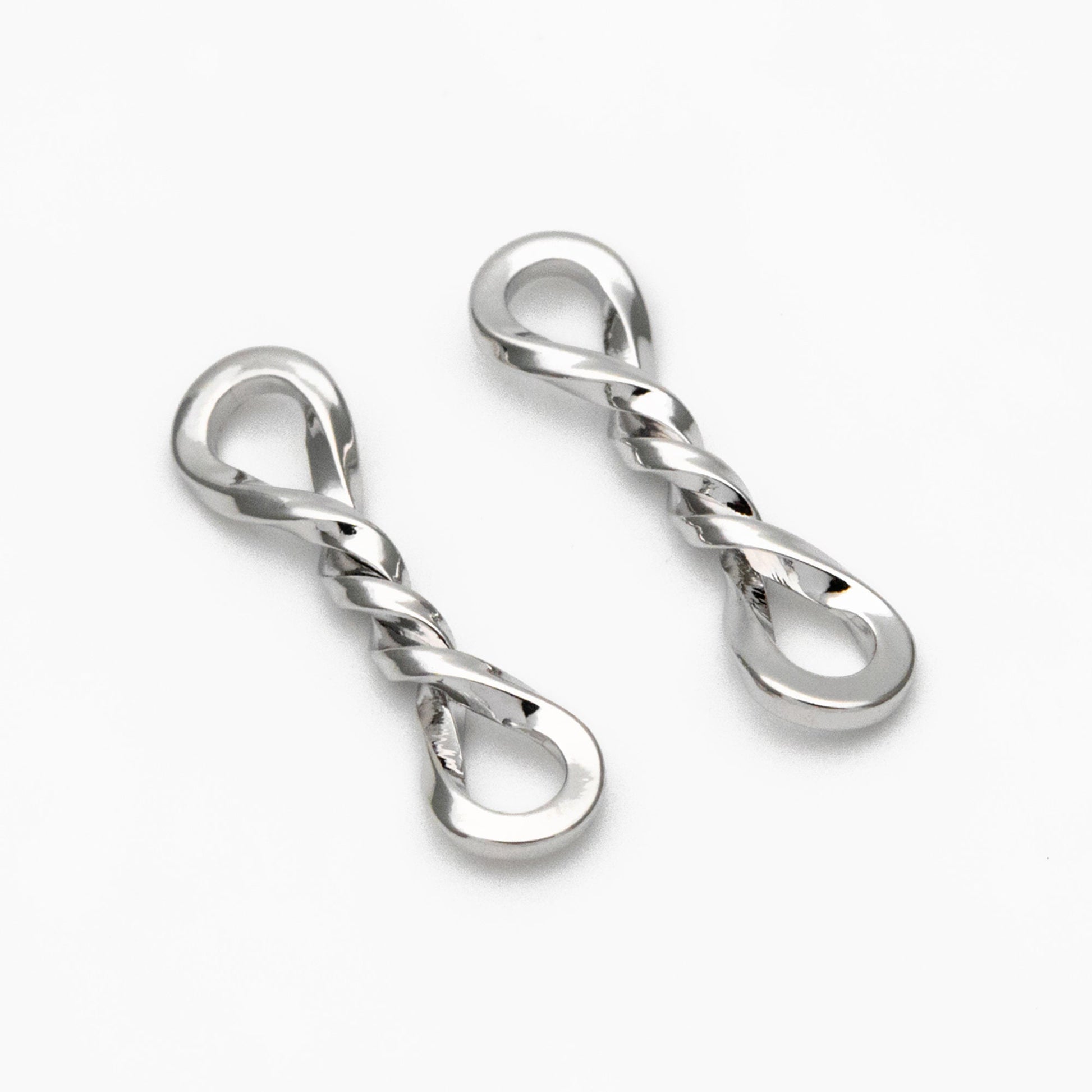 10pcs Gold/ Silver Knot Connectors 17x5mm, 18K Gold/ Rhodium plated Brass (GB-2168)