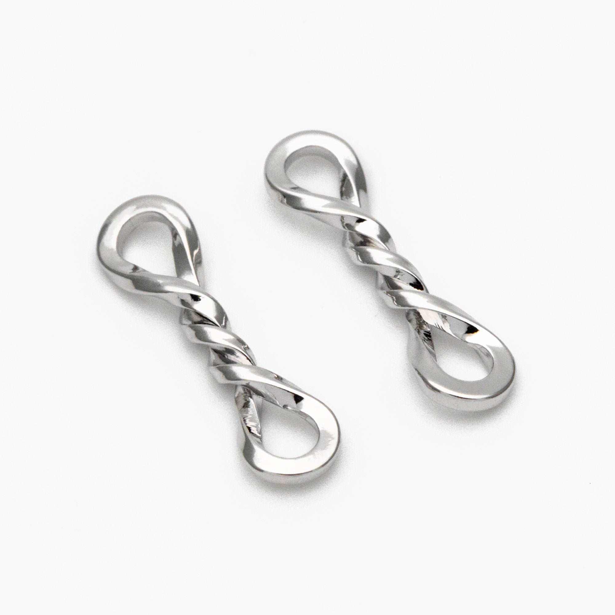 10pcs Gold/ Silver Knot Connectors 17x5mm, 18K Gold/ Rhodium plated Brass (GB-2168)