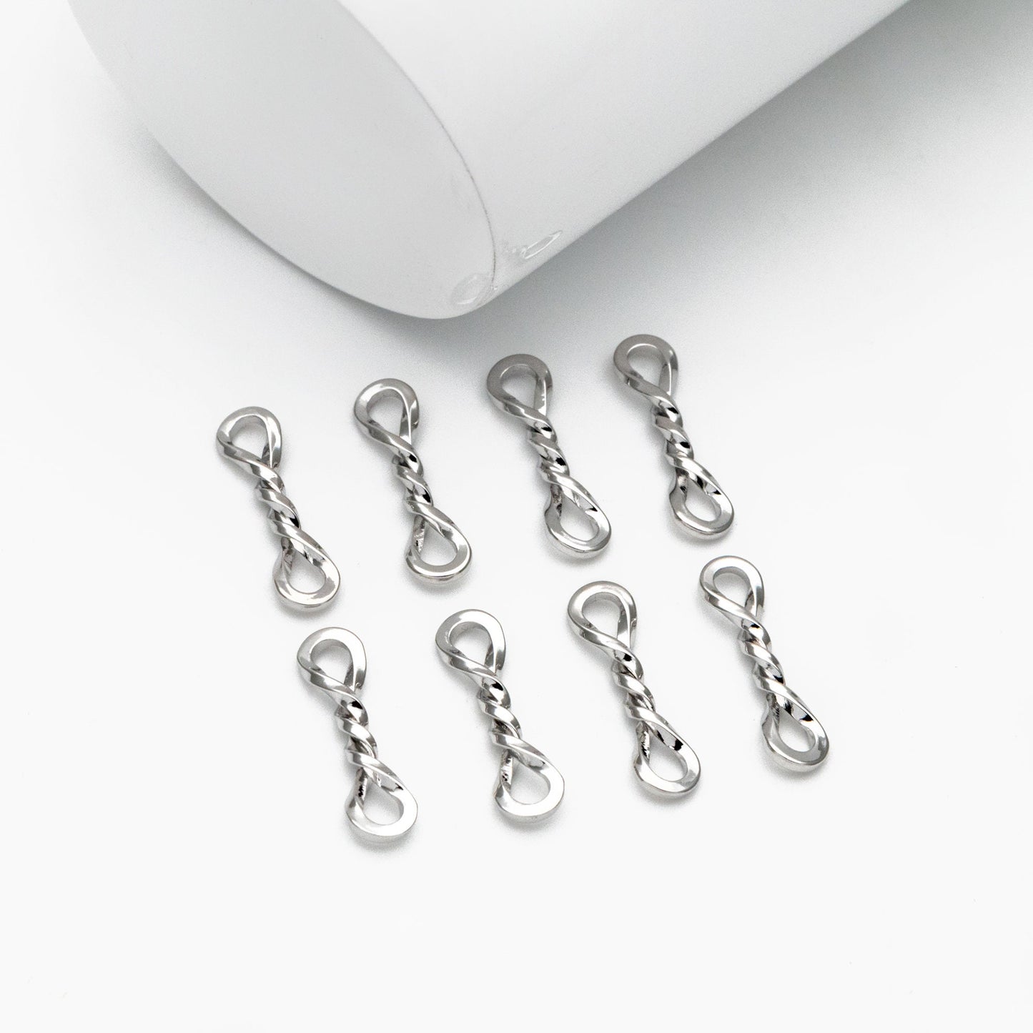 10pcs Gold/ Silver Knot Connectors 17x5mm, 18K Gold/ Rhodium plated Brass (GB-2168)