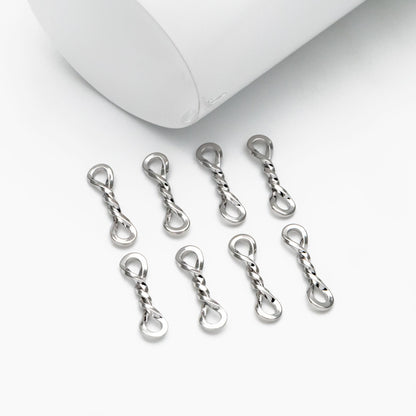 10pcs Gold/ Silver Knot Connectors 17x5mm, 18K Gold/ Rhodium plated Brass (GB-2168)