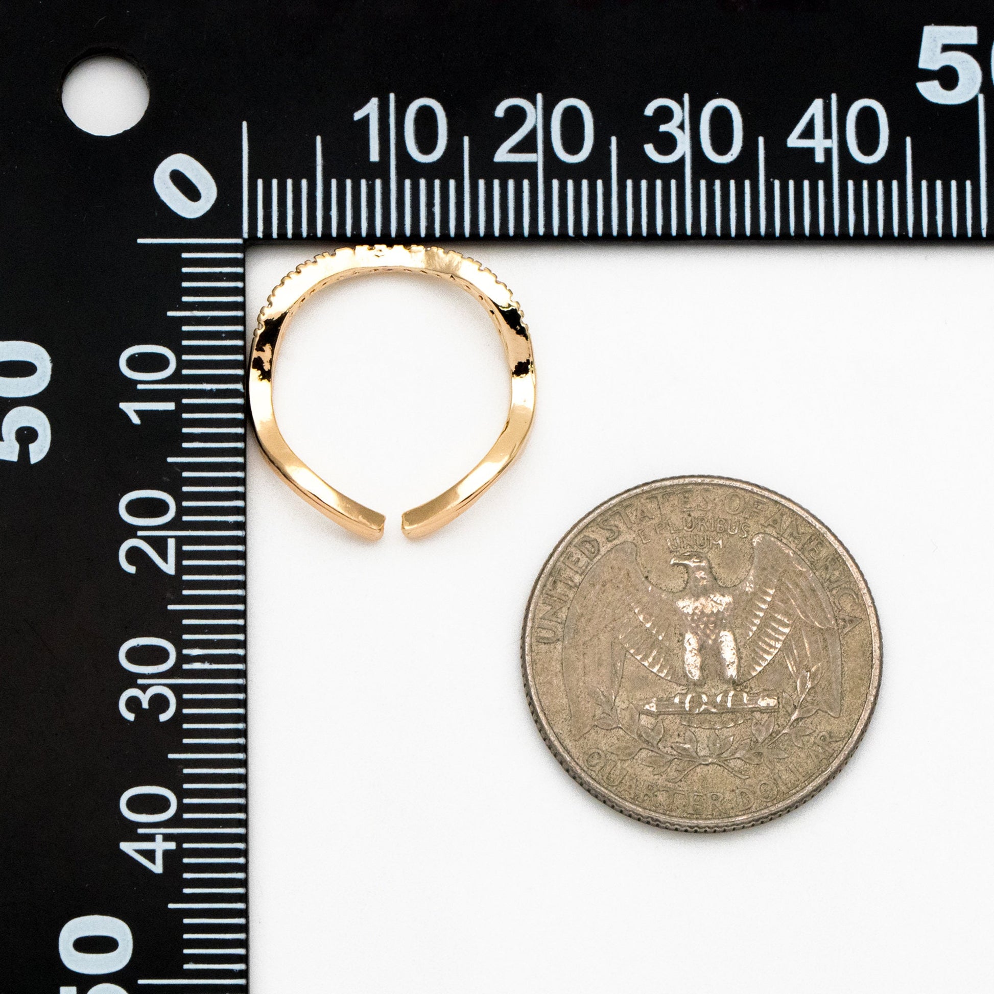 4pcs CZ Pave Gold/ Silver Wave Ring, Finger Ring, Everyday Ring, Modern Style Ring, Fashion Rings, Dainty Rings (#GB-4183)