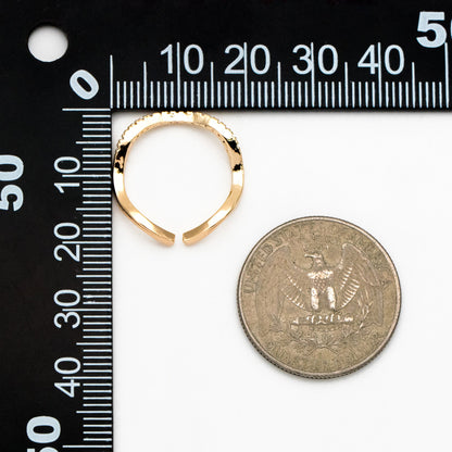 4pcs CZ Pave Gold/ Silver Wave Ring, Finger Ring, Everyday Ring, Modern Style Ring, Fashion Rings, Dainty Rings (#GB-4183)