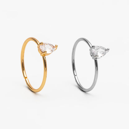 4pcs CZ Pave Gold/ Silver Teardrop Ring, Dainty Ring, Thin Ring, Everyday Ring (#GB-4184)