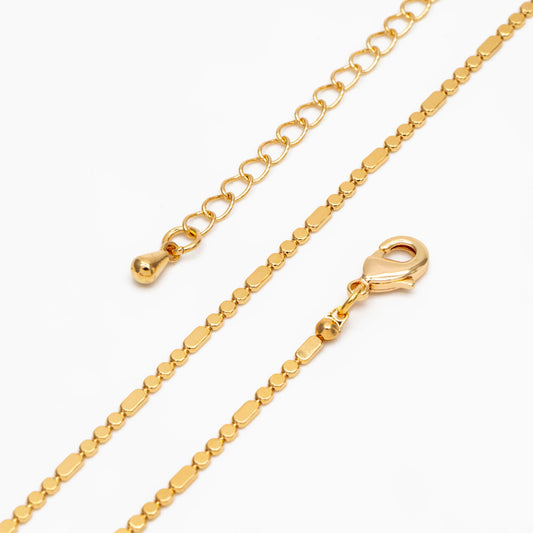 Gold plated Chain Bracelet/ Anklet/ Necklace, 16-18 inch with Extender Adjustable, Ready to Wear (#LK-590)