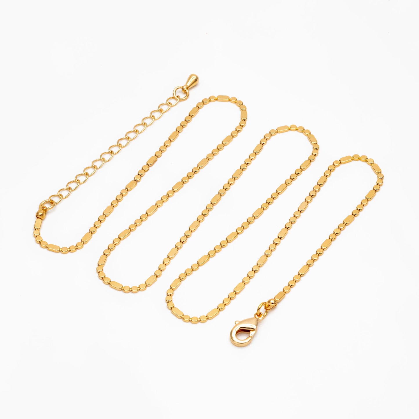 Gold plated Chain Bracelet/ Anklet/ Necklace, 16-18 inch with Extender Adjustable, Ready to Wear (#LK-590)