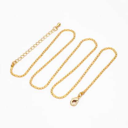 Gold plated Chain Bracelet/ Anklet/ Necklace, 16-18 inch with Extender Adjustable, Ready to Wear (#LK-590)