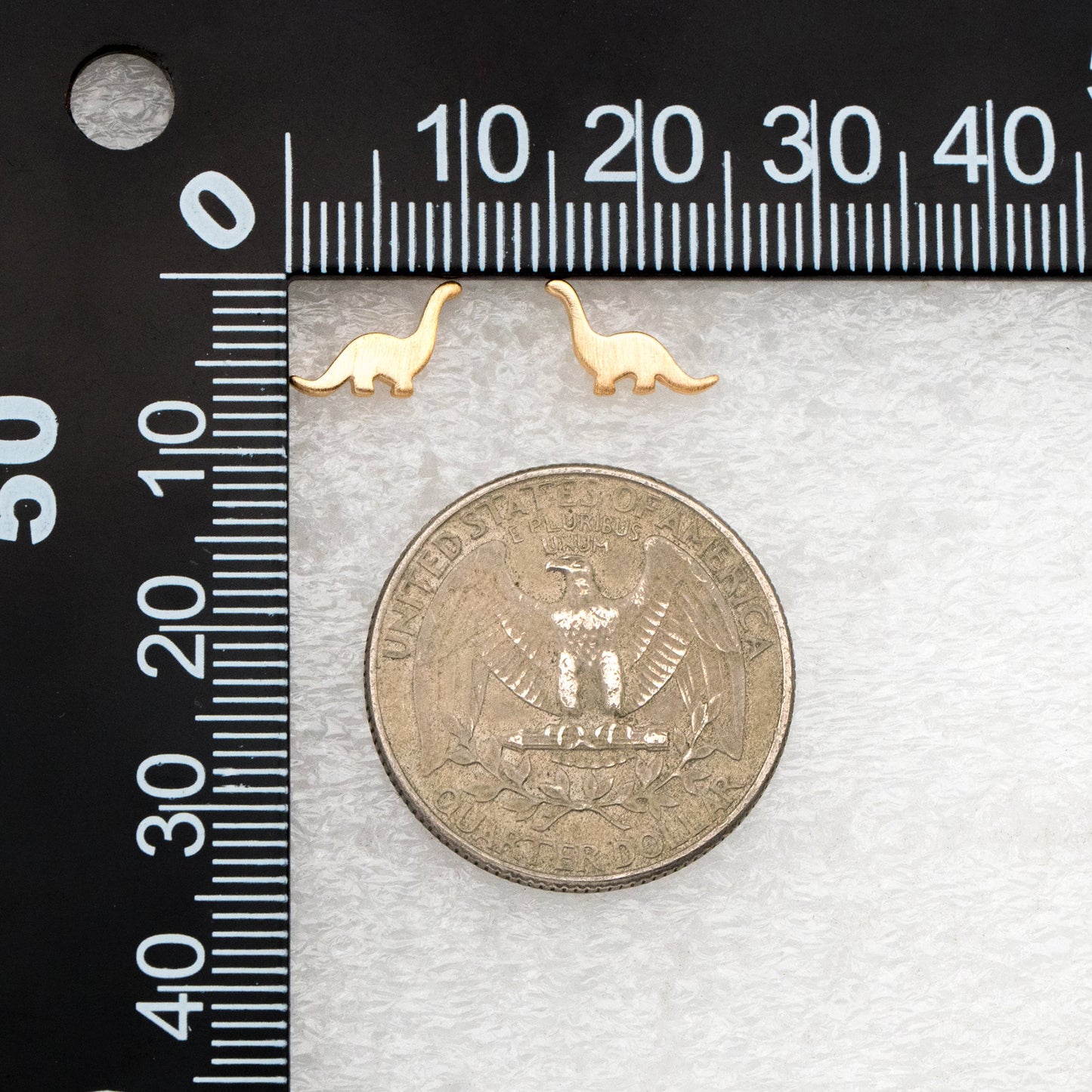 10pcs Gold/ Silver Brushed Dinosaur Earrings 6.5x10mm, Tiny Stud Earrings (GB-4209)