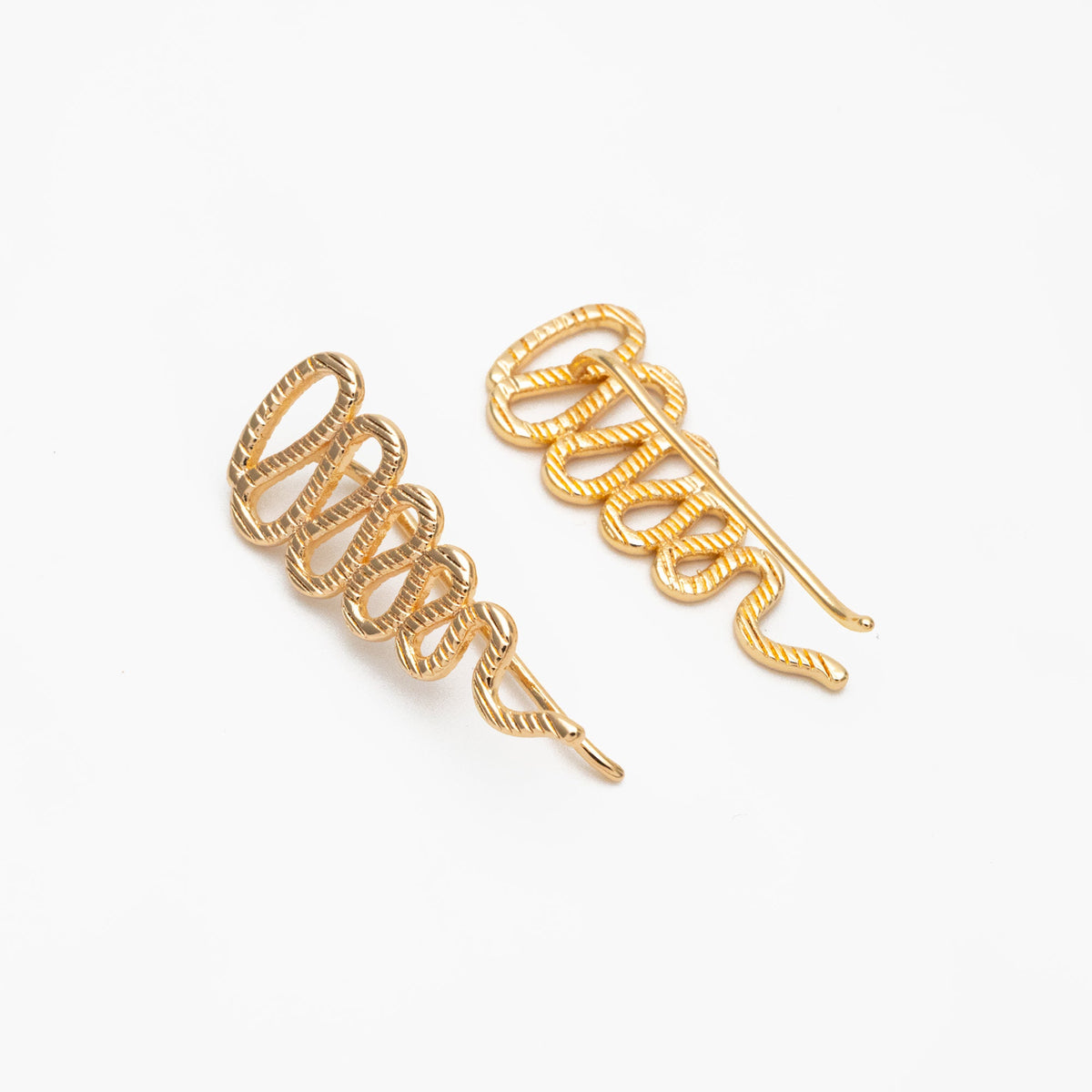 4pcs Gold Rope Ear Climber 26x11mm, 18K Gold plated Brass Ear Crawler (GB-4213)