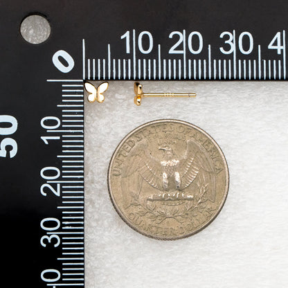 10pcs Gold/ Silver Tiny Butterfly Earrings, Gold/ Rhodium plated Brass, Minimalist Butterfly Ear Studs (GB-4217)