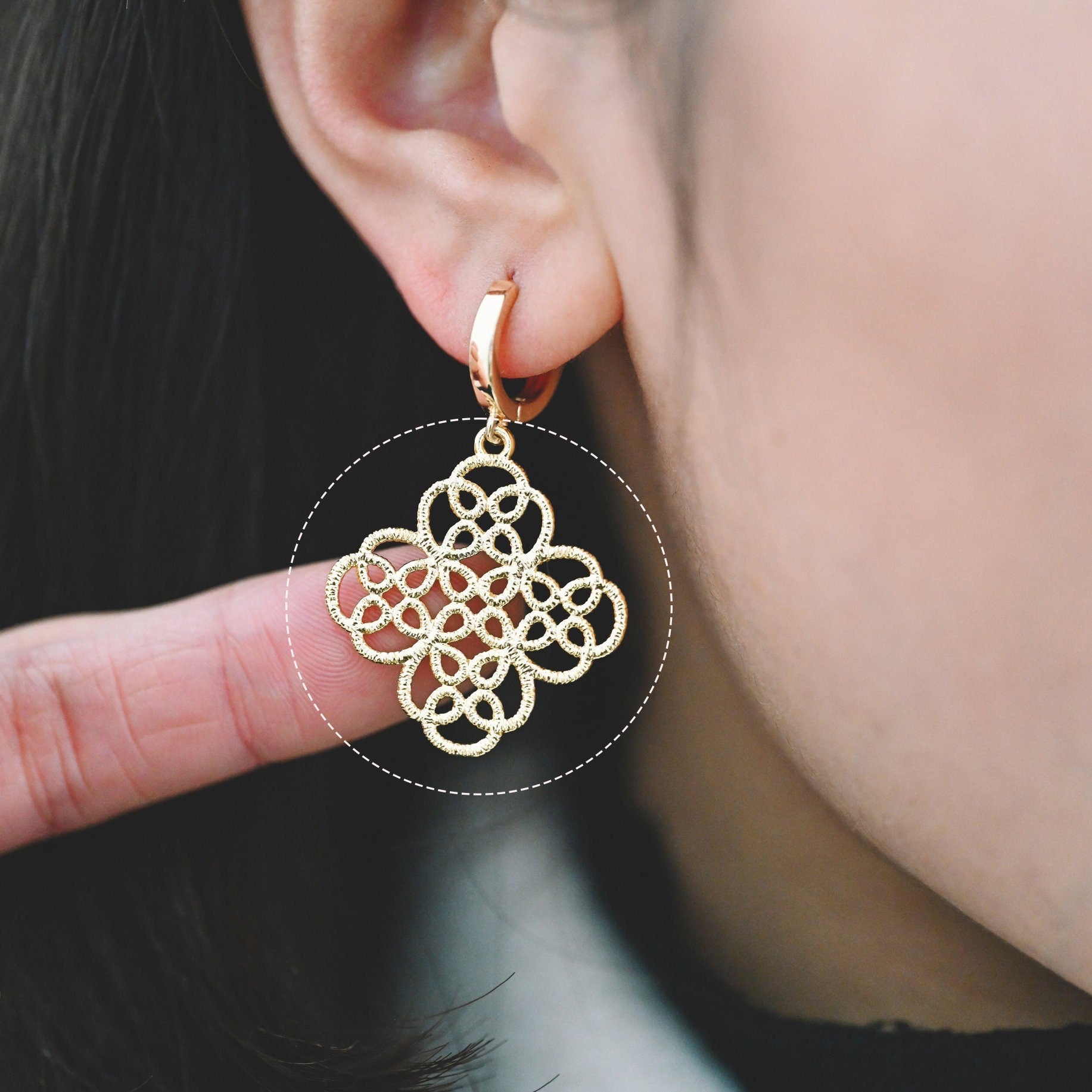 10pcs Gold plated Brass Filigree Charm Pendants 29x27mm, Earring Findings, Jewelry Making, Diy Material, Jewelry Supplies (GB-890-K)