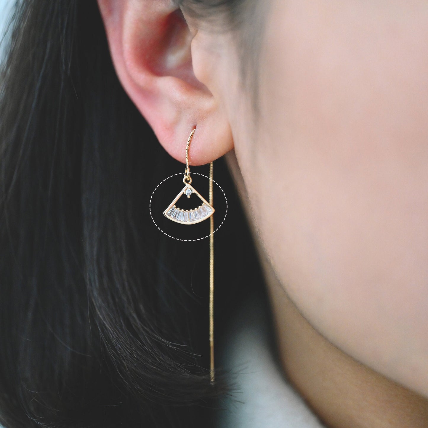 10pcs CZ Pave Gold Fan Shaped Charm 13x11mm, 18K Gold plated on Brass (GB-687)