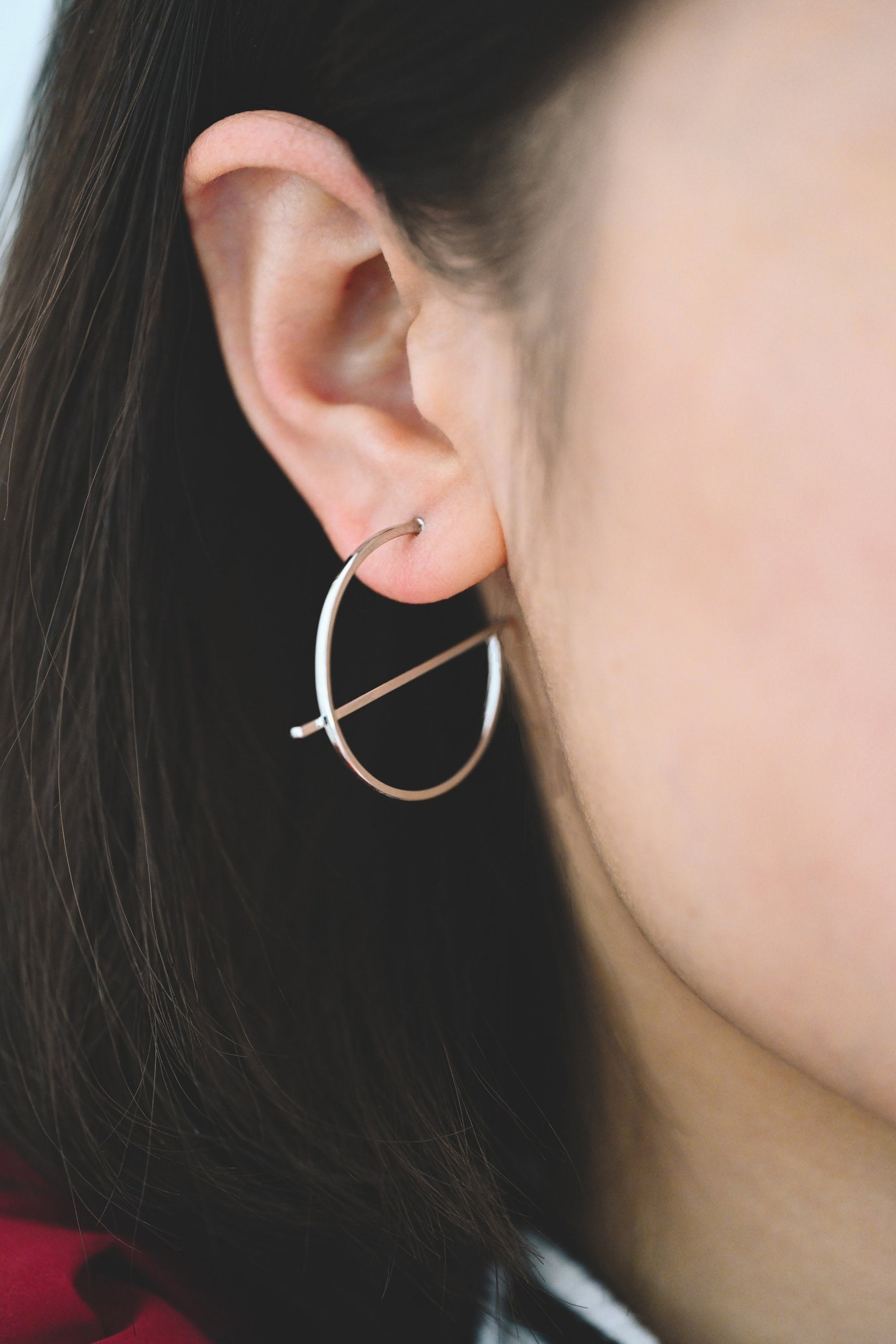 10pcs Gold/ Silver plated Brass Earring Posts, Geometric Circle Stud Earring, Circle Size 35mm (GB-509)