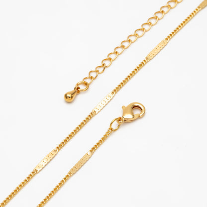 Dainty Gold/ Silver tone Flat Link Chains, Finished Bracelet/ Anklet/ Necklace with Extender Chain, Ready to Wear (#LK-177)