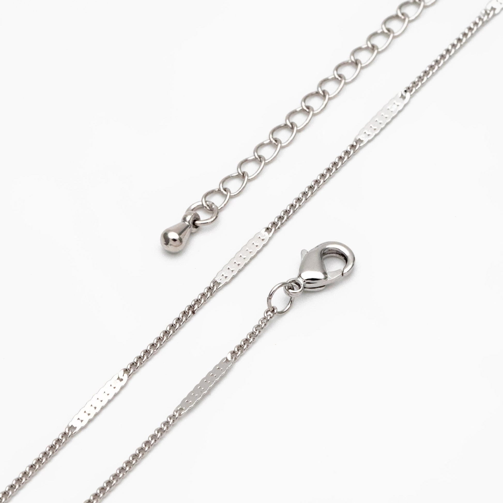 Dainty Gold/ Silver tone Flat Link Chains, Finished Bracelet/ Anklet/ Necklace with Extender Chain, Ready to Wear (#LK-177)