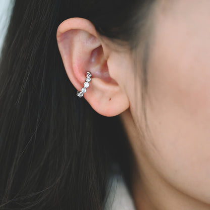 10pcs Cubic Zirconia Adjustable Gold Ear Cuffs, Gold/ Rhodium plated Brass Earwire Earring Clips (GB-1335)