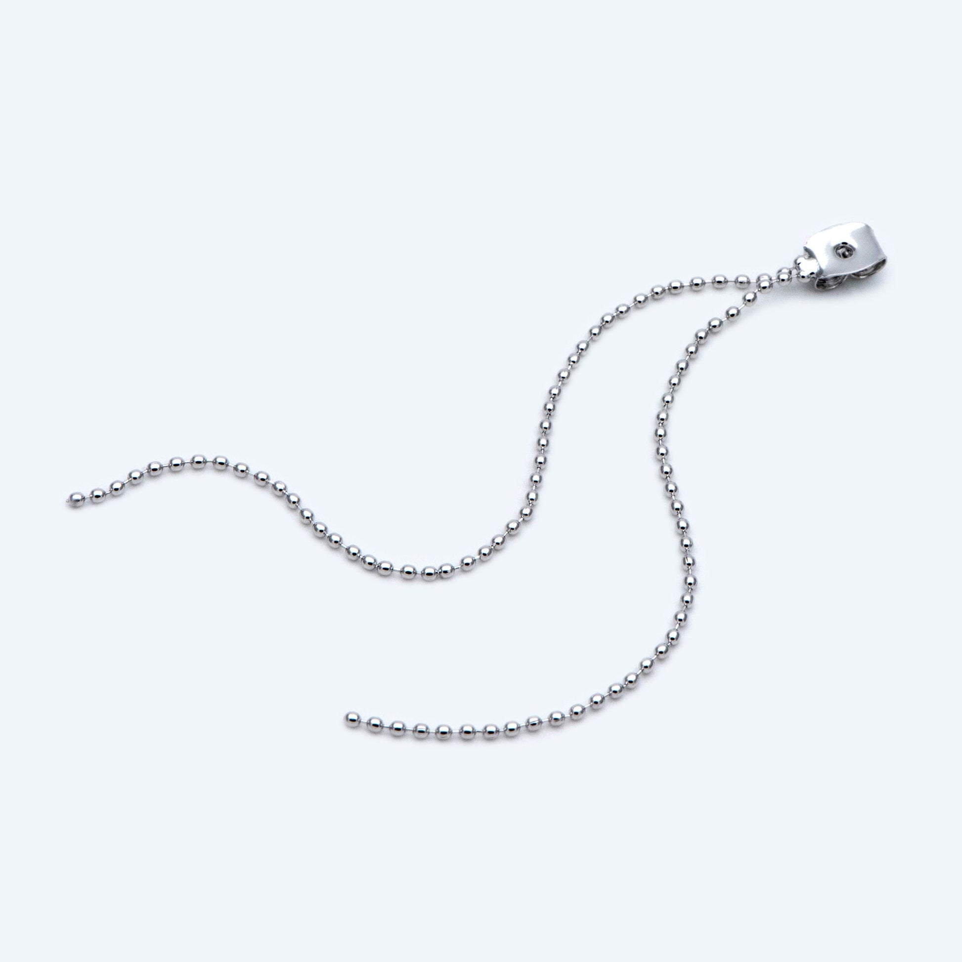 10pcs Gold/ Silver Tone Ear Back Stoppers, Earring Nuts with Long Tassel Chain 90mm, Earring Component Findings (GB-245-D)