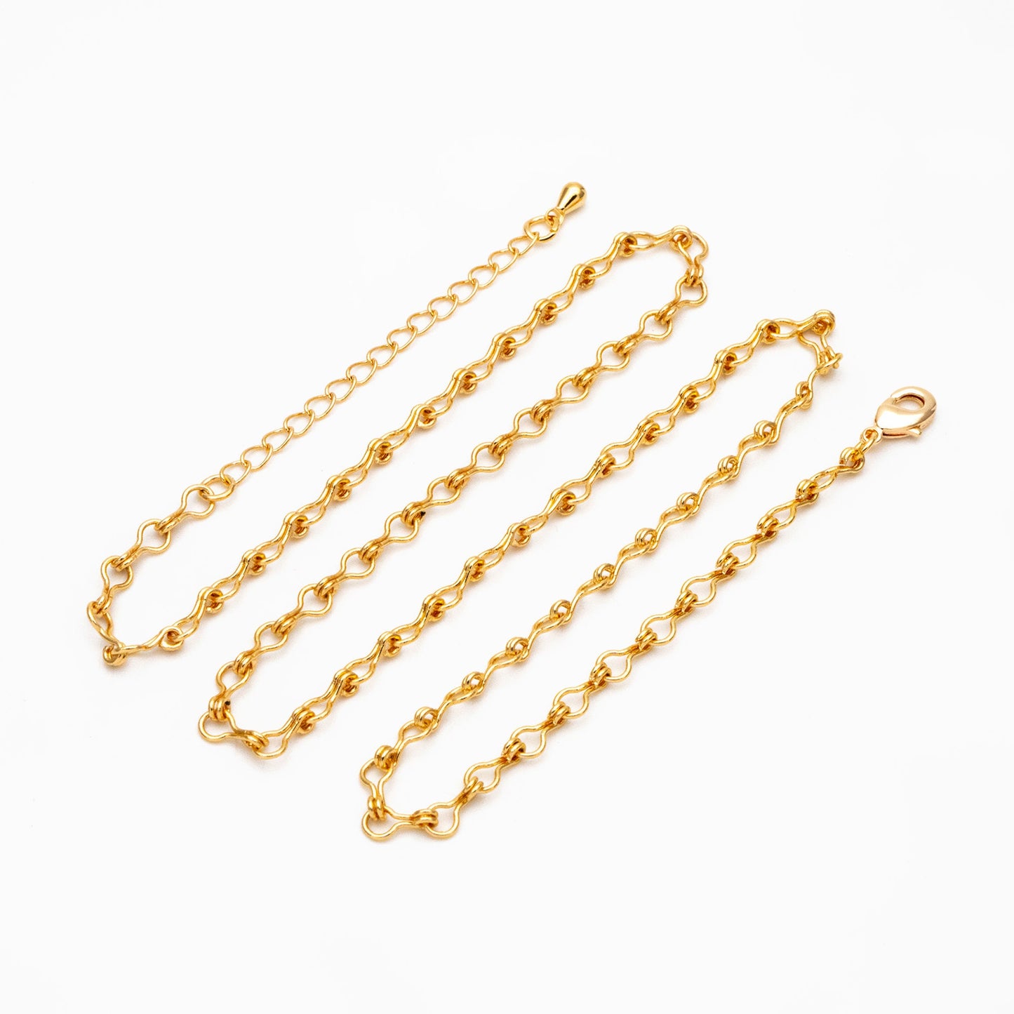 Gold/ Silver Tone Link Chains 3.5mm, Finished Bracelet/ Anklet/ Necklace with Extender Chain, Ready to Wear (#LK-231)