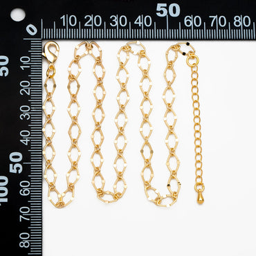 Dainty Gold Flat Oval Loop Chains, Finished Bracelet/ Anklet/ Necklace with Extender Chain, Ready to Wear (#LK-327)