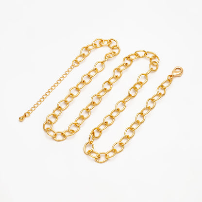 Dainty Gold/ Silver Oval Link Chains, Finished Bracelet/ Anklet/ Necklace with Extender Chain, Ready to Wear (#LK-331)