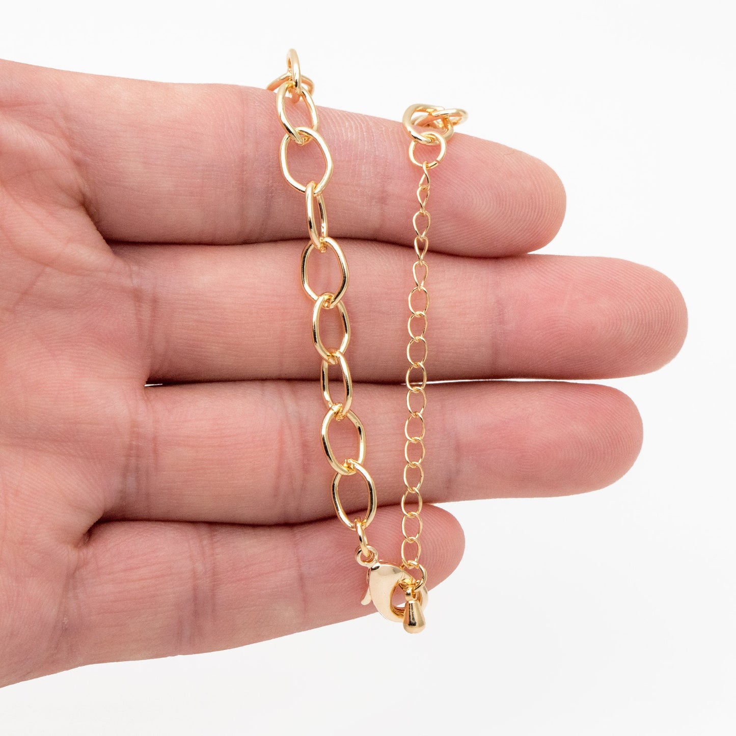 Dainty Gold/ Silver Oval Link Chains, Finished Bracelet/ Anklet/ Necklace with Extender Chain, Ready to Wear (#LK-331)