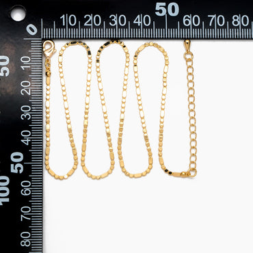 Gold plated Chain Bracelet/ Anklet/ Necklace, 16-18 inch with Extender Adjustable, Ready to Wear (#LK-590)