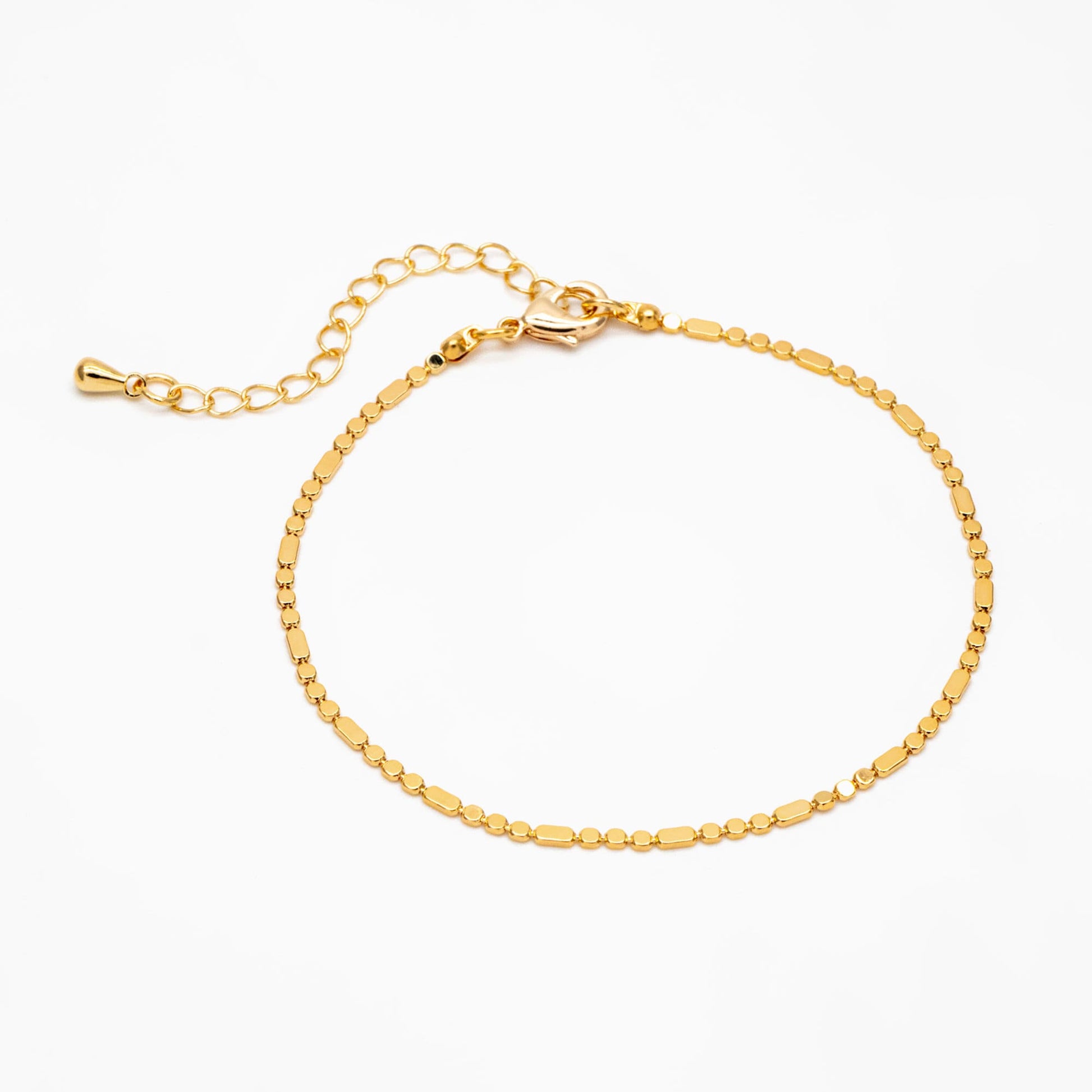 Gold plated Chain Bracelet/ Anklet/ Necklace, 16-18 inch with Extender Adjustable, Ready to Wear (#LK-590)