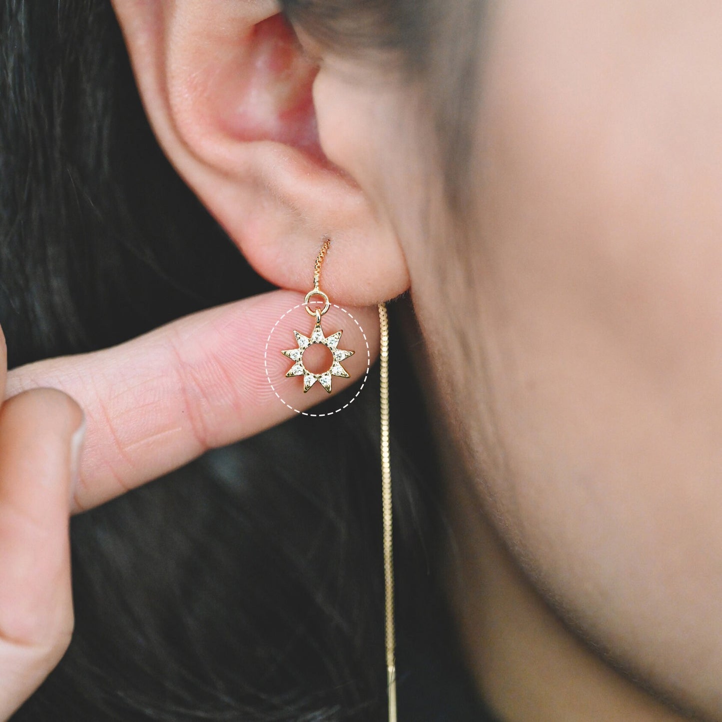 10pcs Gold CZ Star Charms 10x9mm, Real Gold plated Brass, Clear Rhinestone Sun Pendants (GB-1658-F)