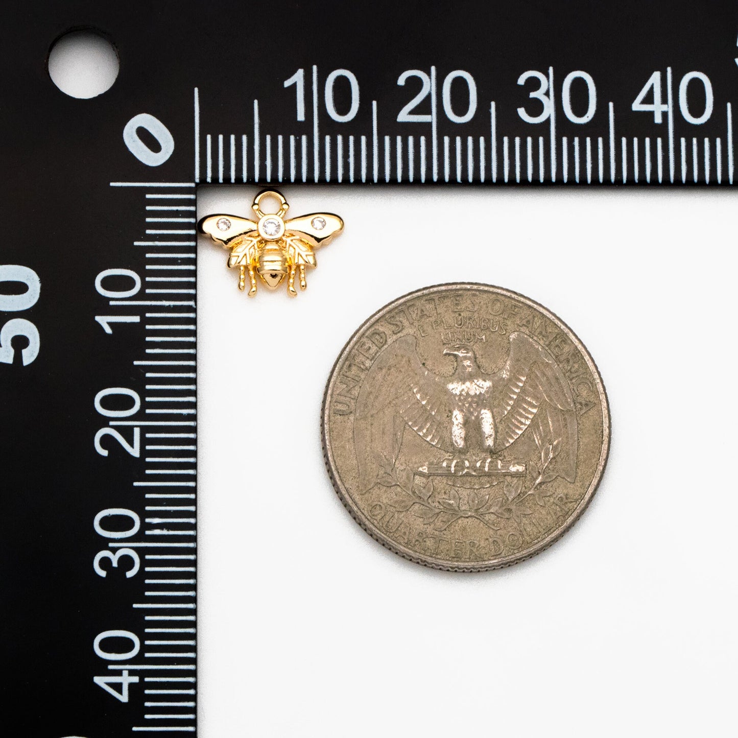 4pcs CZ Pave Gold Butterfly Charm 9x12mm, 18K Gold Plated Brass, Moth Pendants (GB-3561-L)