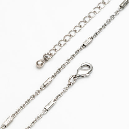 Gold/ Silver/ Rose Gold Cable Chains with Square Tube, Finished Bracelet/ Anklet/ Necklace with Extender Chain, Ready to Wear (#LK-176)