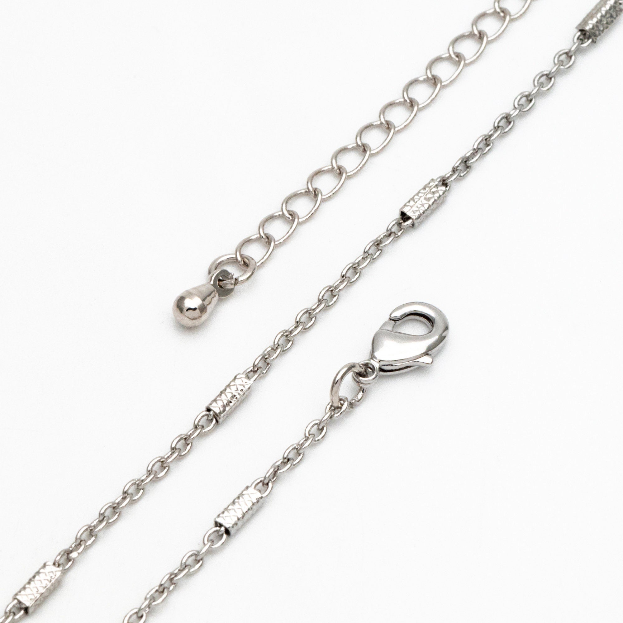 Gold/ Silver/ Rose Gold Cable Chains with Square Tube, Finished Bracelet/ Anklet/ Necklace with Extender Chain, Ready to Wear (#LK-176)